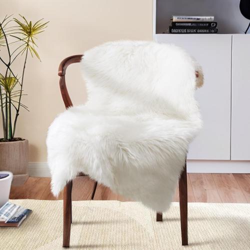 Ciicool Faux Sheepskin Rugs Soft Faux Fur Rug White Fluffy Chair Couch Cover Fuzzy Carpet for Bedroom Floor Sofa Living Room 2x3 Feet