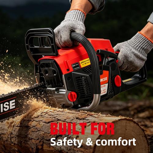 54.6cc Gas Chainsaw, 20 Inch Guide Bar, 3.2HP 2.4KW 2-Stroke Gasoline Chainsaw, Handheld Power Chain Saw with 65Mn Steel Chain, Quick Start, for Tree Cutting, Logging & Firewood