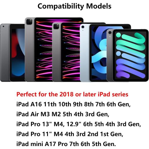 Stylus Pen for iPad A16 11th 10th 9th 8th 7th 6th Generation, iPad Pro 12.9 11 13 inch M4, iPad Air M3 M2 5th 4th 3rd Gen, iPad Mini A17 Pro 7 6 5, for Apple Pencil Pro 1st 2nd Gen Alternative (White)