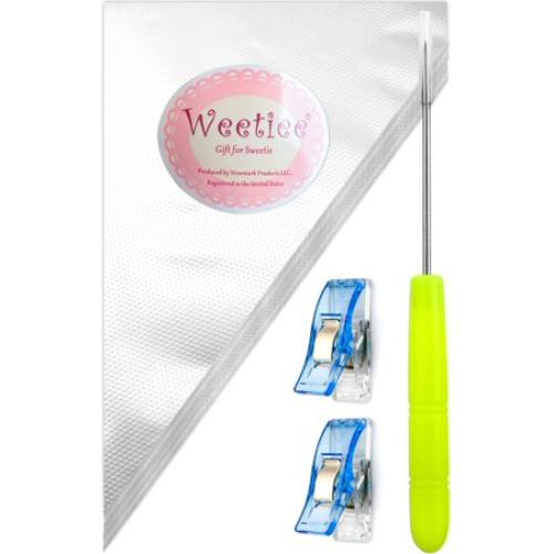 Weetiee Tipless Piping Bags - 100pcs 12-Inch Disposable Piping Pastry Bag for Royal Icing/Cookies Decorating - Best Frosting Icing Bags Cookie/Cake De