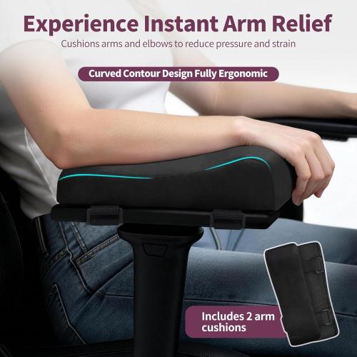 Love&go Office Chair Armrest Pads, Gaming Chair Arm Rest Elbows Pillow (Black)
