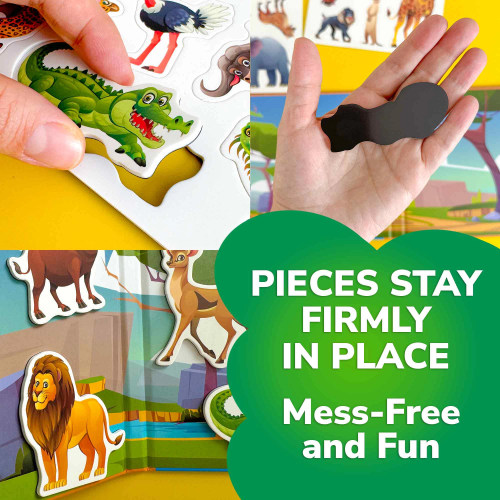 QUOKKA Travel Magnetic Puzzle Game, 20  Piece Educational Puzzles for Kids Ages 3-5