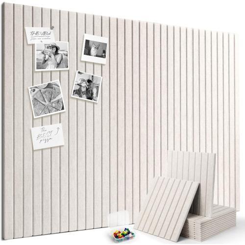 Markdang Large Felt Bulletin Board 48 x 36, 12 Pack Cork Boards for Walls with 30 Pushpins, 80 Adhesive Tabs, Cork Board Alternative for Home Office Classroom Decor (Oatmeal)