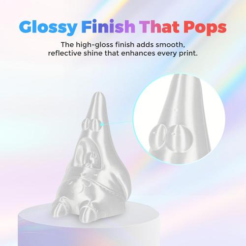 Flashforge 3D Printer Filament Silk PLA 1.75mm 1kg Spool-Dimensional Accuracy  /- 0.02mm (White)