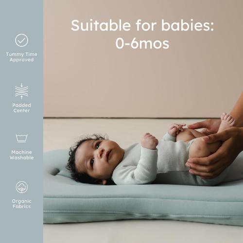 snuggle me® Baby Lounger Curve (0-6 Months) - Premium Organic Cotton with Foam Core, Machine-Washable Cover, Buttery-Soft & Breathable CSPC Compliant Infant Lounger Baby Nest with Travel Bag - Slate