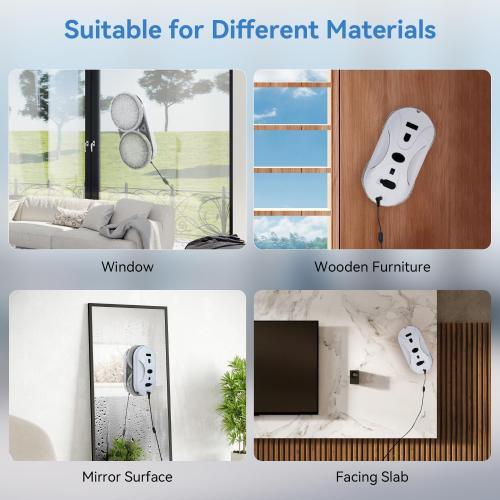 Automatic Window Cleaning Robot, Window Cleaner Robot Auto Dual Spray, 2025 Model Robot Limpia Vidrios AI Path Planning, 3000Pa Suction, Remote Control, Edge Detection for Streak-Free Glass - SS1