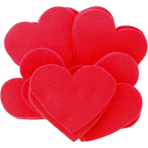 Playfully Ever After 2 inch Felt Hearts 45pc - Red