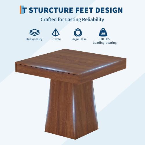 Garvee Small Dining Table with Drawers, 31.5 Inch Farmhouse Kitchen Table Retro Brown