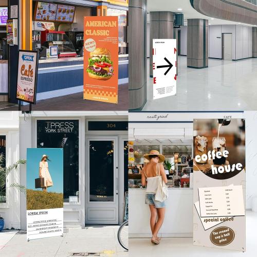 QKA Adjustable X Banner Stand , Sizes from 23x63 to 32x78 inches, 2 Pack