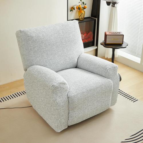 vctops Rustic Linen Look Recliner Chair Covers Washable, 4 Pieces Soft Chenille Recliner Cover, Anti Slip Stretch Couch Cover Sofa Slipcovers Furniture Protector for Dog,Kids (Light Grey,1 Seater)