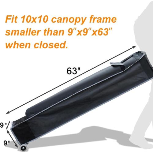 Eurmax USA Heavy Duty Wheeled Roller Bag Pop up Canopy Tent Universal Rolling Storage Bag for 10x10 Canopy Instant Tent (Dark Grey)