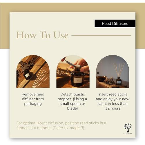 PRISTINE Maldives Villa/Inspired by Marriott Hotel Reed Diffuser for Home | Citrusy Grapefruit, Apple/Ocean Breeze/Sandalwood Oil Reed Diffuser Set & Reed Diffuser Sticks | Home Decor Scent Diffuser