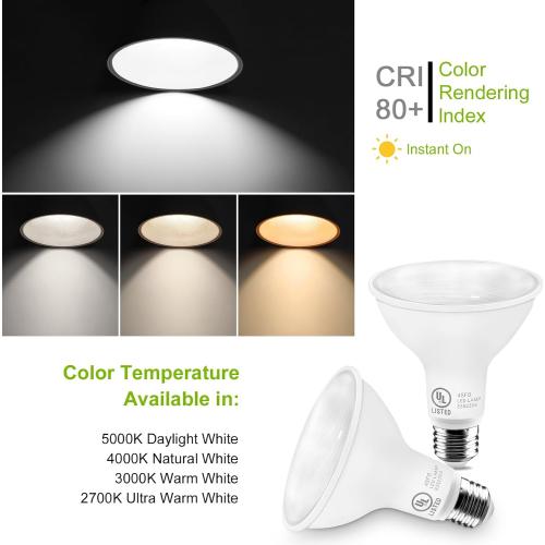 LightingWill 11W Par30 LED Bulb (75W Equivalent), UL Listed, 5000K Daylight White Dimmable Flood Light Bulbs, 850 Lumens, E26 Base, LED Recessed Light Bulbs for Indoor Outdoor, 12 Pack