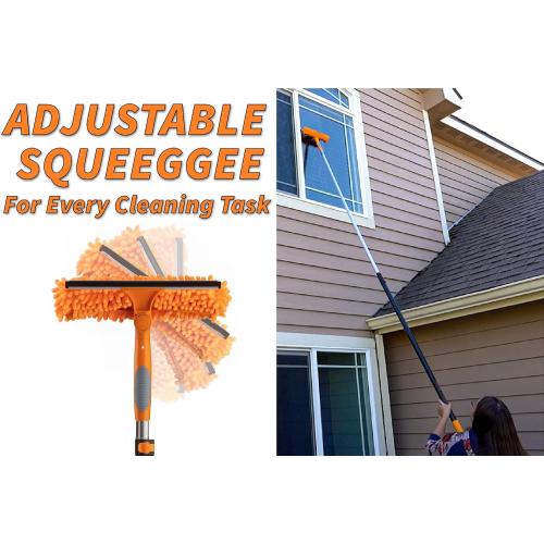 36 Foot High Reach Duster Kit with 5-30 ft Extension Pole for High Ceiling | Dusting & Window Cleaning Kit with Telescopic Pole, Baseboard and Wall Mop, Squeegee, Fan Blade & Cobweb Dusters