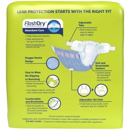 Hartz Disposable Dog Diapers for Female and Male Dogs or Puppies | Superior Leak Proof Protection | Size S | Pack of 36