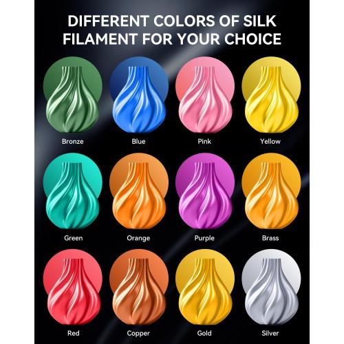 SUNLU 3D Printer Silk Filament,Shiny Silk PLA Filament 1.75mm, Smooth Silky Surface, Great Easy to Print for 3D Printers, Dimensional Accuracy  /- 0.02mm, Silk Light Gold 1KG