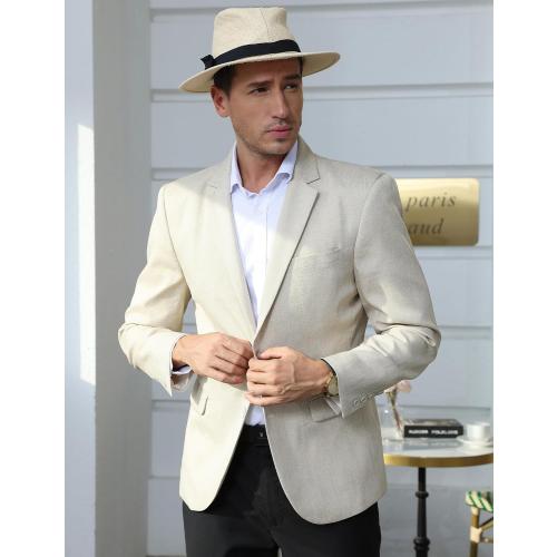 SIZE XL ❗ ❗ Men Blazers, Sport Coats for Men Suit Jackets and Blazers Casual Classic Fit Two Button Comfy Lightweight Blazer Work Office Linen Casual Sport Coat Blazer Jacket (Khaki XL)