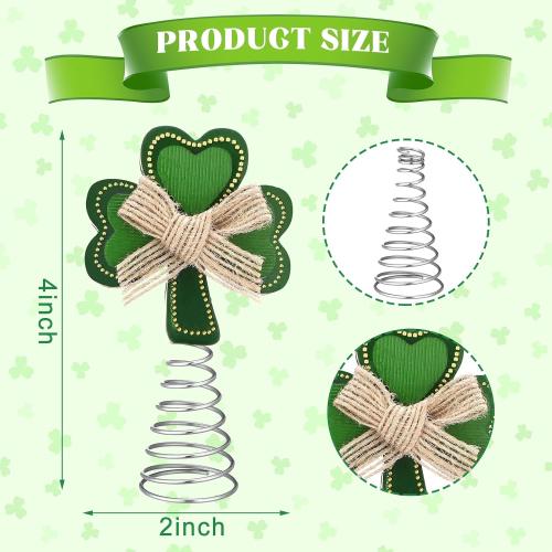 Zomiboo St Patrick's Day Miniature Tree Topper with Lucky Shamrock Decoration St Patrick's Day Ornaments Irish Theme Tree Decoration for Holiday Party Supplies Gift