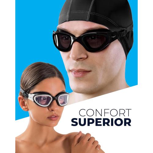 AqtivAqua Swimming Goggles, DX Wide View Swim Goggles for Adult Men Women, Anti Fog No Leaking