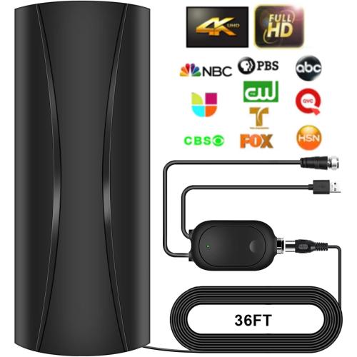 3600  Miles TV Antenna Indoor, 360° Reception Digital Antenna for Smart TV and Old TVs, HD Antenna for Local Channels with Amplifier Signal Booster Support 4K 8K 1080p -38ft Thick Coaxial Cable