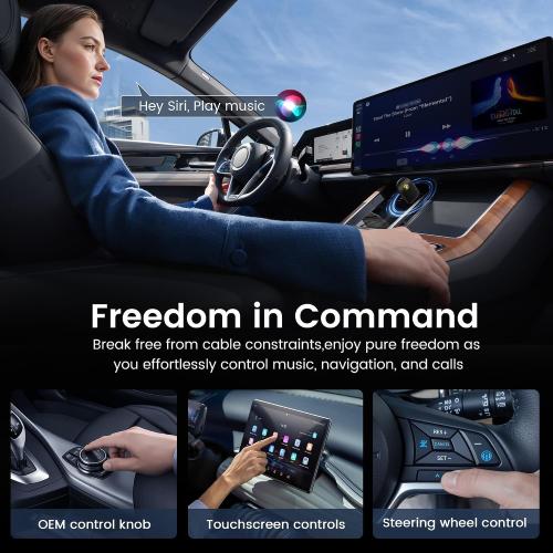 Wireless CarPlay Adapter for iPhone - Convert Wired to Wireless, Mini USB Design, Plug & Play - Compatible with Cars with Apple CarPlay - Includes USB-C Cable - Fast Connection, No Latency