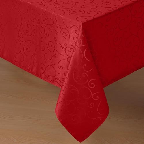 Romanstile Red Christmas Jacquard Rectangle Tablecloth, 60 x 84 Inch