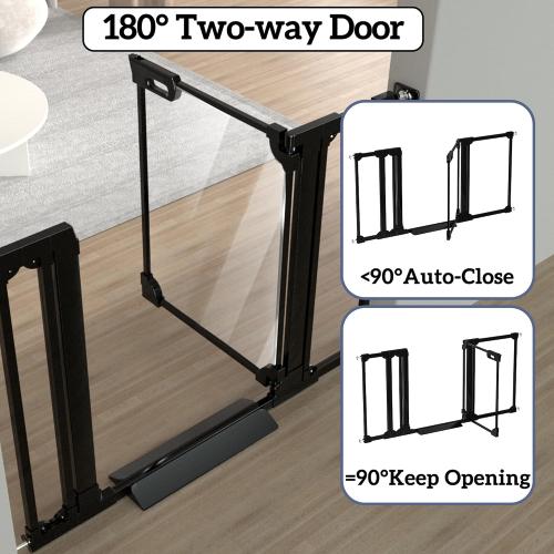 30.7 Tall Clear Acrylic Baby Gate 29.5-47.2 Wide Pressure Mounted Clear Dog Gate Indoor - No Drill Auto Close, Walk Through Baby Gates for Stair & Doorways & Hallway