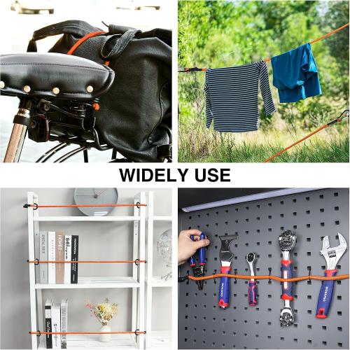 WORKPRO 24 Bungee Cords with Hooks, 4 Pack Heavy Duty Outdoor Bungee Strap