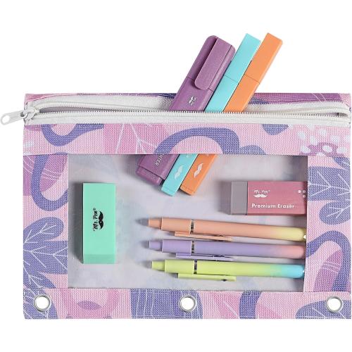 Mr. Pen- Pencil Pouch for 3 Ring Binder, 2 Pack, 10x6.75, Smooth Zipper