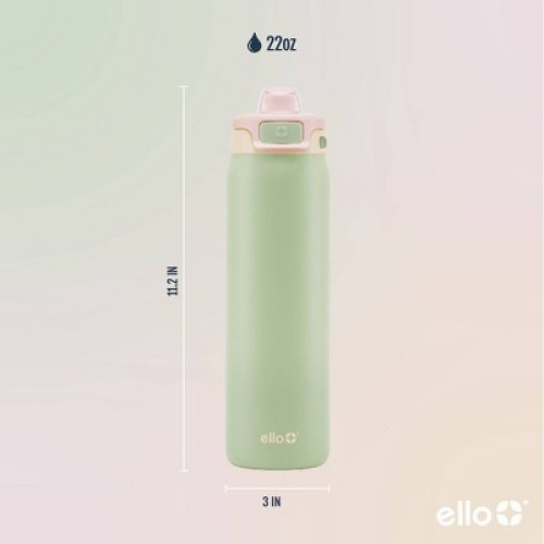 Ello Pop and Fill 22oz Stainless Steel Water Bottle Mint