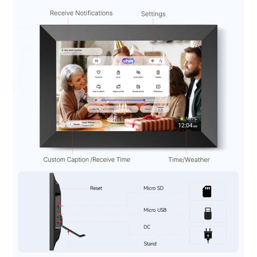 Uhale Digital Picture Frame 10.1 WiFi Electronic Photo Frames 32GB Storage