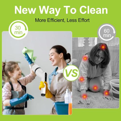 Dreazu Electric Spin Scrubber, Cordless Shower Scrubber for Bathroom