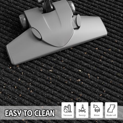 Front Door Mat 3' x 5', Low Profile Heavy Duty Door Mat Outside Entrance, Non-Slip Large Commercial Floor Mat, Absorbent & Resist Dirt, Easy Clean Welcome Entry Mat Indoor Outdoor, Black