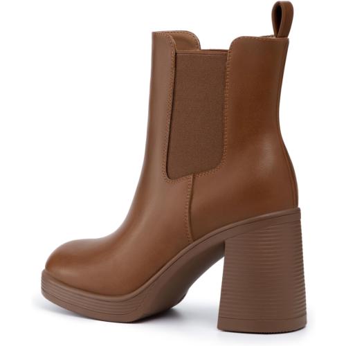 Athelfit Women's Chunky Heel Platform Chelsea Ankle Boots 8‼️