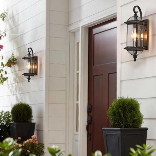 18.5in Outdoor Wall Light Oil Rubbed Bronze Porch Lantern Sconce