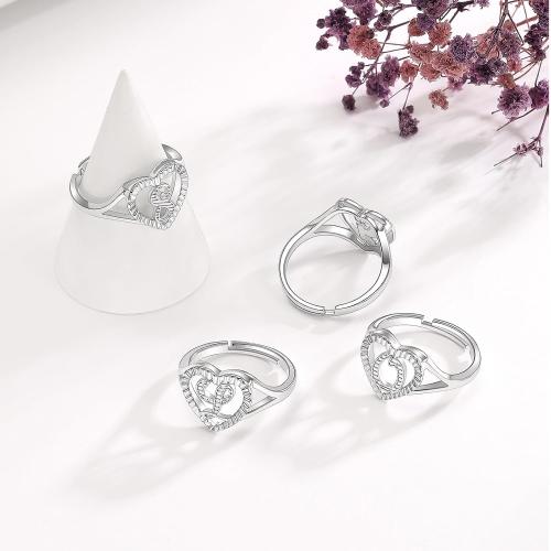 PDWZNBA Silver Initial Rings for Women Non Tarnish Sterling Silver Plated Open Back Adjustable Letter Rings Personalized Carved Alphabet Stackable Jewelry Gifts
