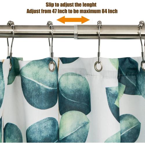 Heavy Duty Shower Rod, Adjustable Shower Curtain Rod, Expandable 47-84 Inch, Permanent Mount Shower Rod, Never Rust Stainless Steel For Window Curtain and Closet, Brushed Nickel