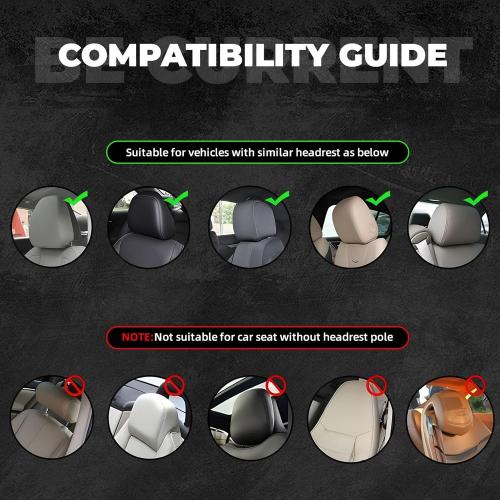 2 Pack Cute Red Bow and Black Dots Car Seat Headrest Cover for Women, Car Headrest Protector Seat Cover Elastic,Auto Interior Decor Front & Rear Seat Headrest Pads Decor,Universal Fit