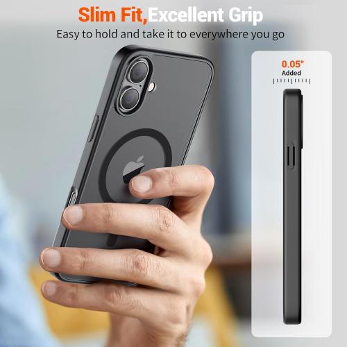 SUPFINE Magnetic for iPhone 16 Case Black