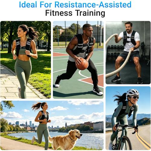 Weighted Vest, Adjustable Body Weight Vest with Reflective Stripe, 8/12/16/20lb for Men Women, Running Vest Woman for Strength Training, Workout, Jogging, Walking, Fitness Equipment, Gym, Muscle Building, Weight Loss, Weightlifting