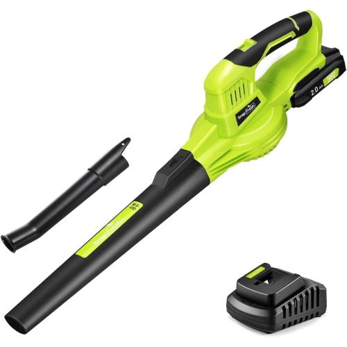 SnapFresh Cordless Leaf Blower - 20V Electric Leaf Blower with 2.0 Ah Battery and Charger - Lightweight 2-Speed Leaf Blower for Lawn Care and Yard/Garden/Patio Cleaning