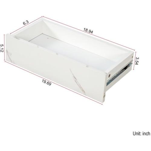 Polibi 16.93IN High LED Coffee Table with Remote Control - RGB Color Changing Light, Storage Drawer, Modern Design for Living Room, Farmhouse & Office, White
