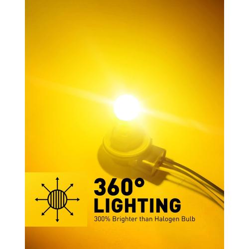 AUXITO 3157 LED Bulb Amber Yellow, Turn Signal Light 3157A 3156 3056 3057 4157 3047 4057 3457 4114 Super Bright for Rear Front Blinker Turn Signal Marker Parking Light, Pack of 2