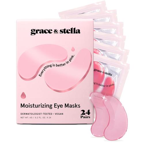 grace & stella Award Winning Under Eye Mask - Gifts for Women - Reduce Dark Circles, Puffy Eyes, Wrinkles, Under Eye Patches - Birthday, Bachelorette Party Favors - Vegan Self Care (14 Pairs, Pink) | Gift For Women Under Eye Mask for Dark Circles & Undereye Bags - Bachelorette Party Favors - Vegan Self Care (14 Pairs, Pink)