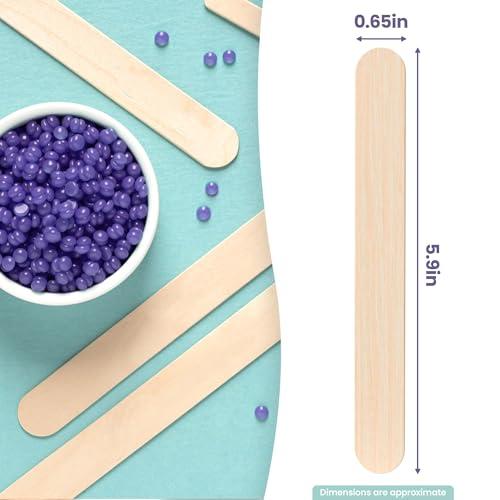 Tress Wellness Craft Sticks, Popsicle sticks, Premium Splinter-Free Wooden Sticks for Waxing, Wax Stick for Body and Face Waxing, 140 pieces