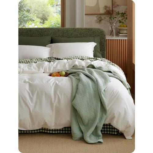 Bedsure PureWoven 100% Washed Cotton Duvet Cover Set, Queen Size, 3-PC