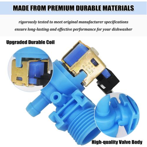 UPGRADED W10327249 WPW10327249 Dishwasher Water Inlet Valve, Dishwasher Water Valve Replacement Part W10316814 W11130743