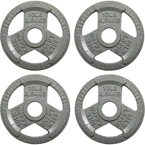 Fitvids Cast Iron Plate Weight Plate for Strength Training and Weightlifting, 2-Inch Center, 2.5LB (Set of 4)