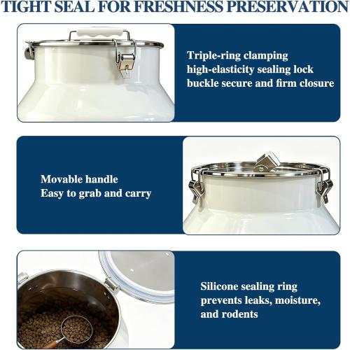 Stainless Steel Dog Food Storage Container with Scoop,