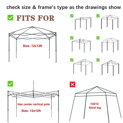 SCOCANOPY Replacement Mesh sidewall for Most 12x12 Canopy Or Gazebo,(Grey)